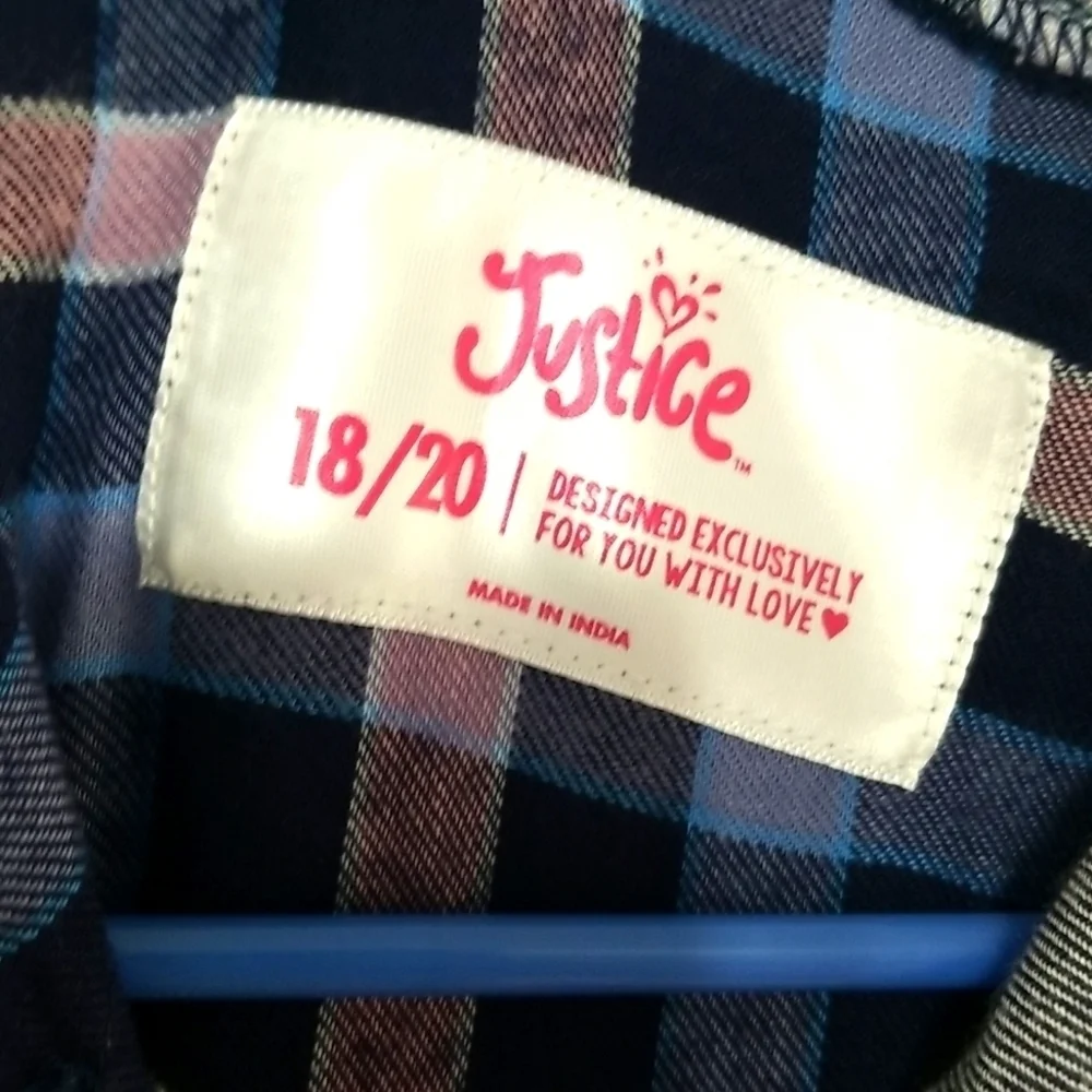 Size 18/20 JUSTICE button down shirt​​​​​​